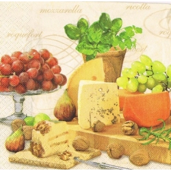 Serwetka do decoupage -416- wino, sery, winogrona, napisy